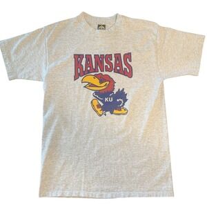 Vintage 90s Kansas Jayhawks T-Shirt Single Stitch USA Made‎ H.L. Miller L
